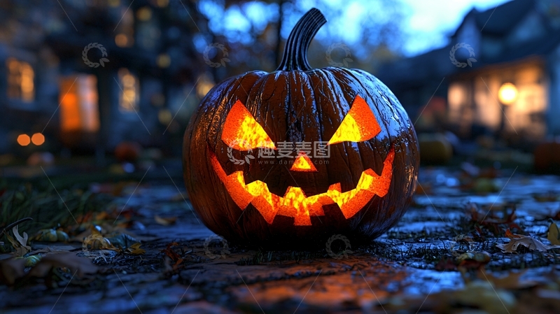高清大图下载【趣麦麦图】万圣节南瓜灯夜景