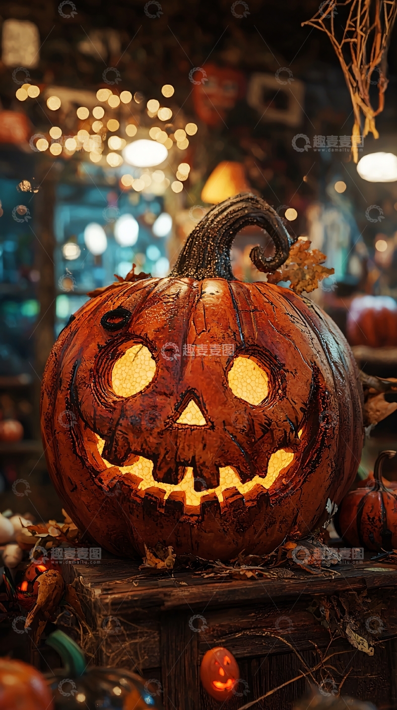 高清大图下载【趣麦麦图】万圣节南瓜灯装饰场景