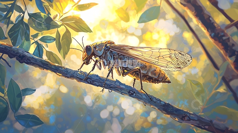 高清大图下载【趣麦麦图】夏日阳光下的昆虫