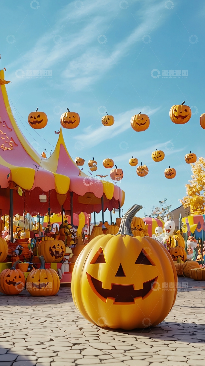 高清大图下载【趣麦麦图】万圣节南瓜乐园场景