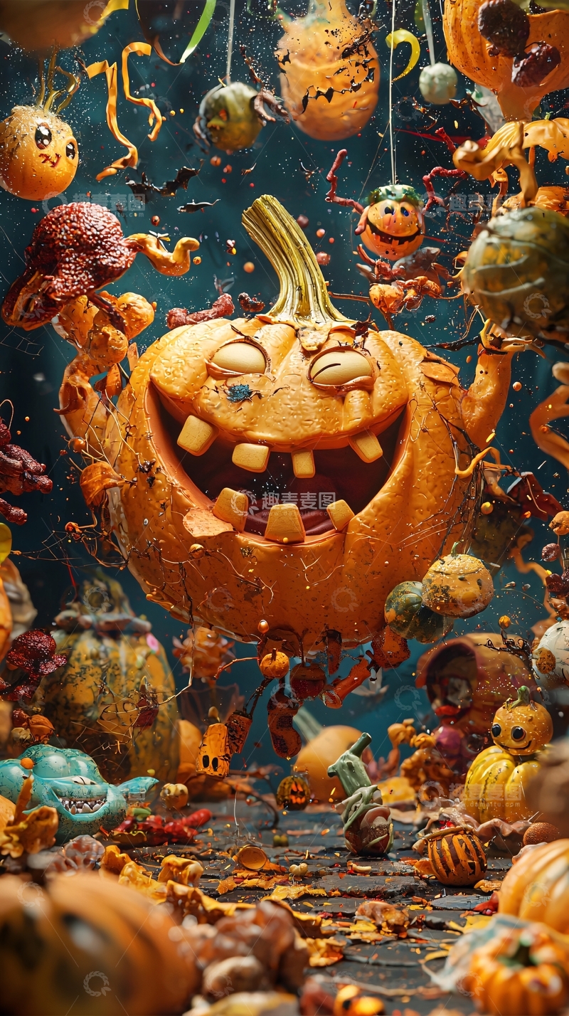 高清大图下载【趣麦麦图】万圣节南瓜派对场景