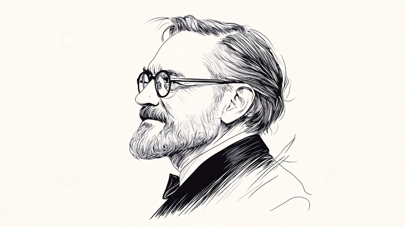 高清大图下载【趣麦麦图】黑白线条画人物肖像