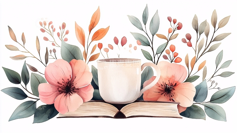 高清大图下载【趣麦麦图】秋日咖啡与书的美好时光