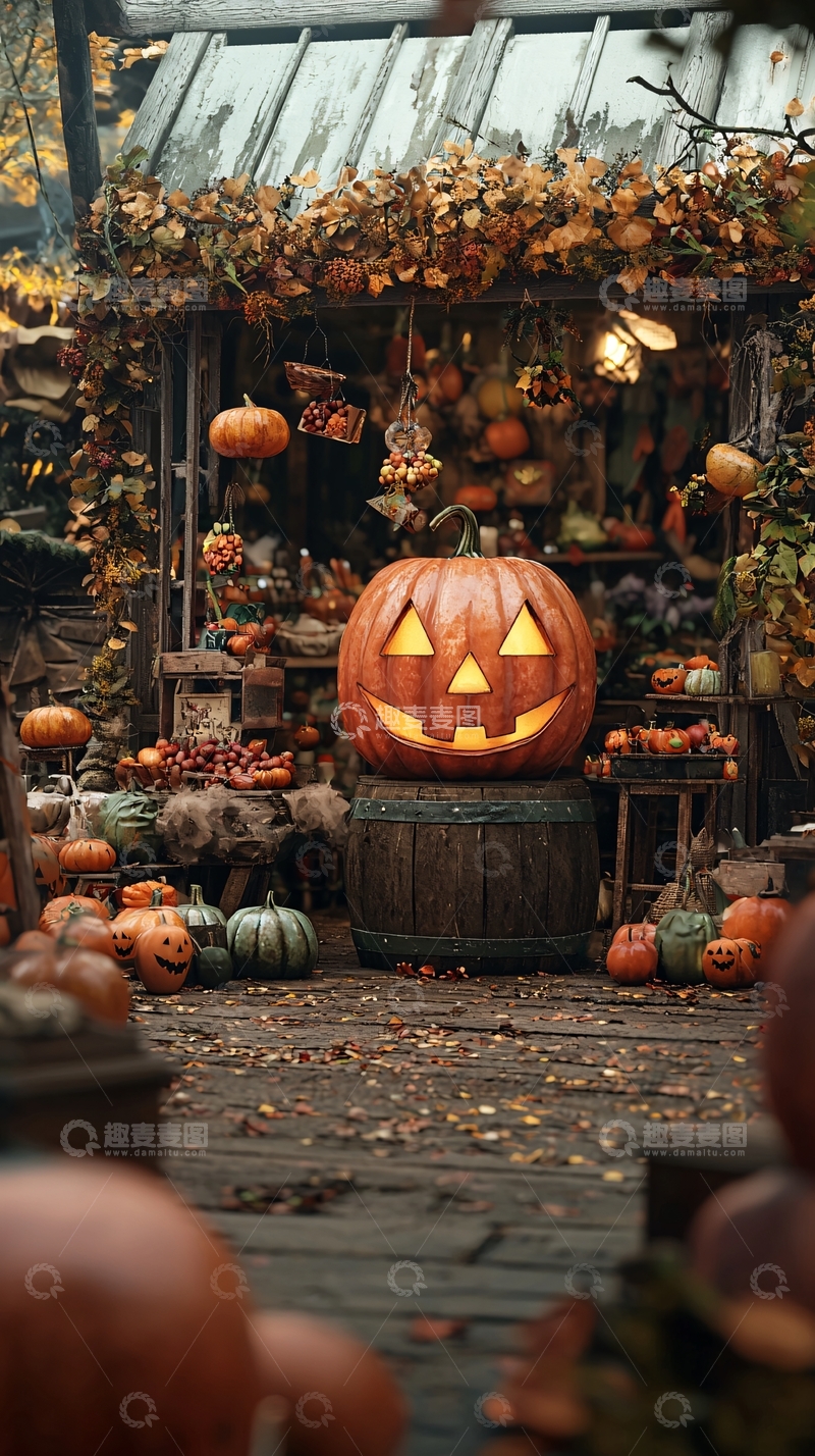 高清大图下载【趣麦麦图】万圣节南瓜集市