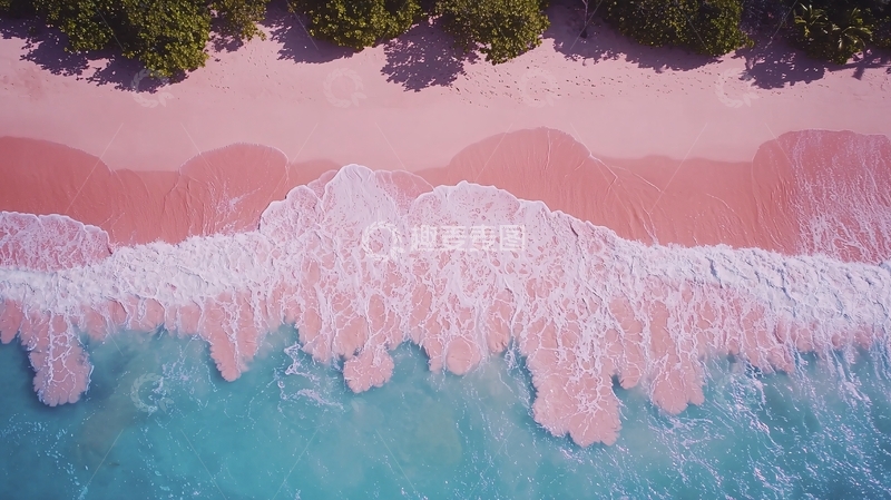 高清大图下载【趣麦麦图】粉色沙滩高清图片