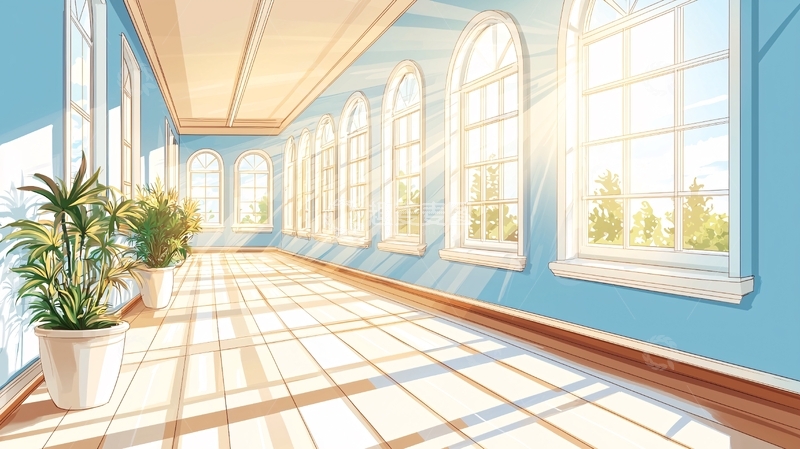 高清大图下载【趣麦麦图】阳光洒满的室内花园