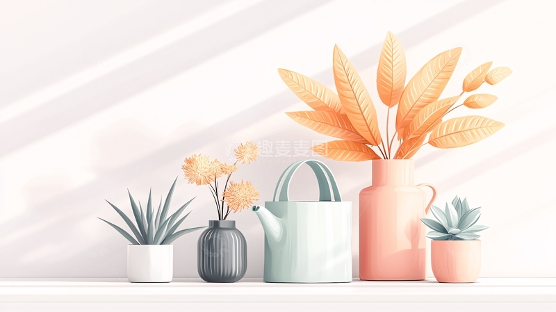 高清大图下载【趣麦麦图】清新自然家居植物装饰场景