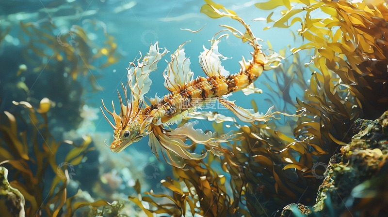 高清大图下载【趣麦麦图】海龙鱼在海底游动