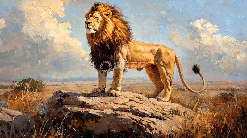 高清大图下载【趣麦麦图】草原上的雄狮