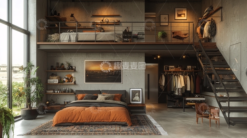 高清大图下载【趣麦麦图】LOFT公寓俯视图