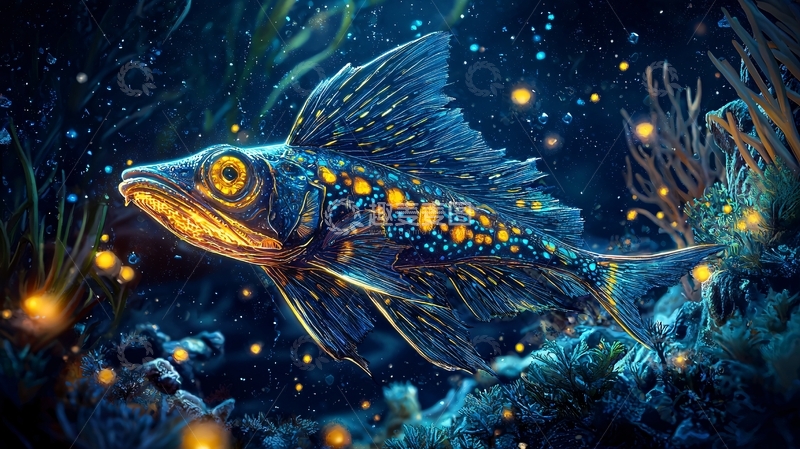 高清大图下载【趣麦麦图】深海发光鱼高清图片