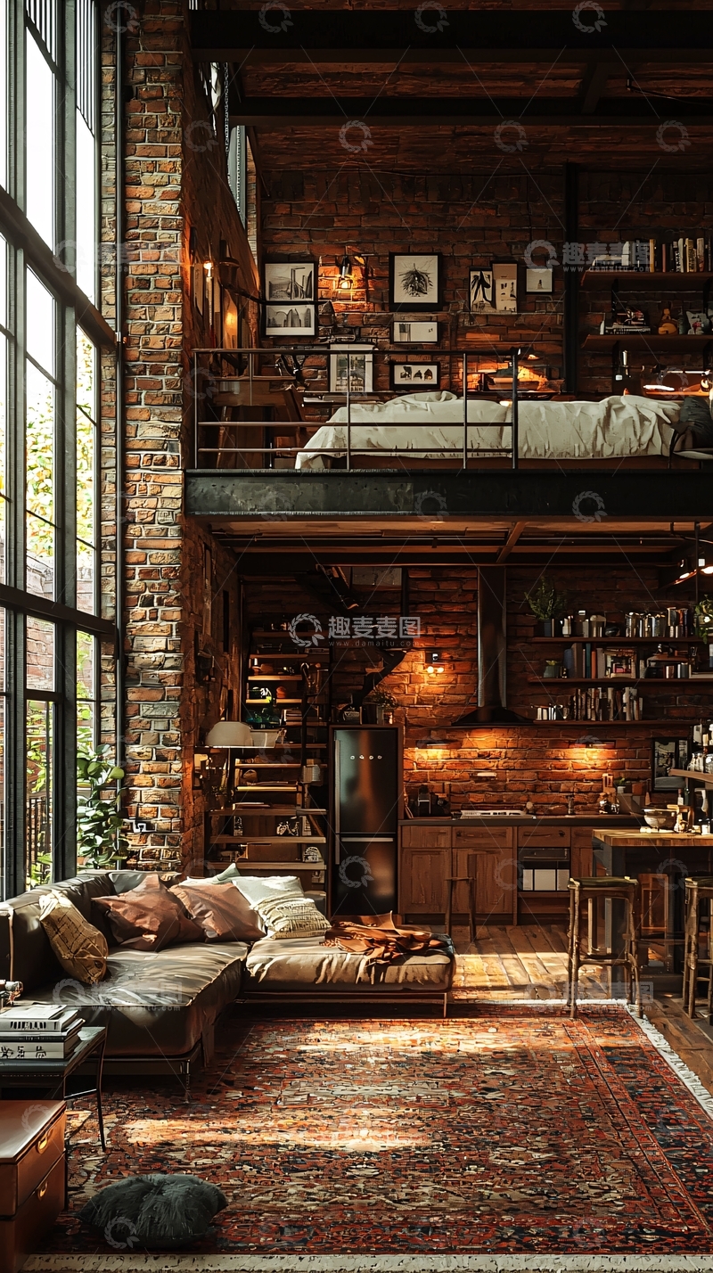 高清大图下载【趣麦麦图】LOFT公寓俯视图