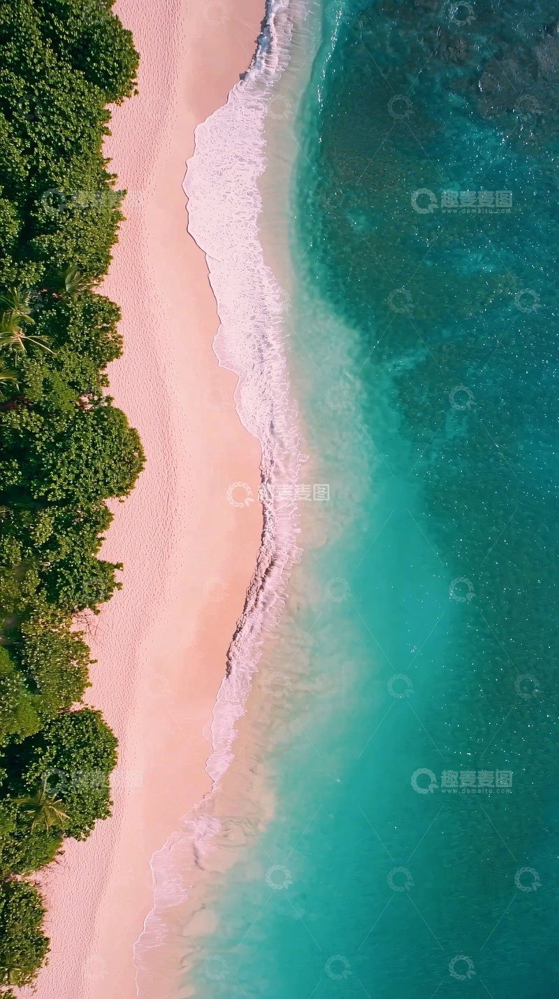 高清大图下载【趣麦麦图】粉色沙滩高清图片