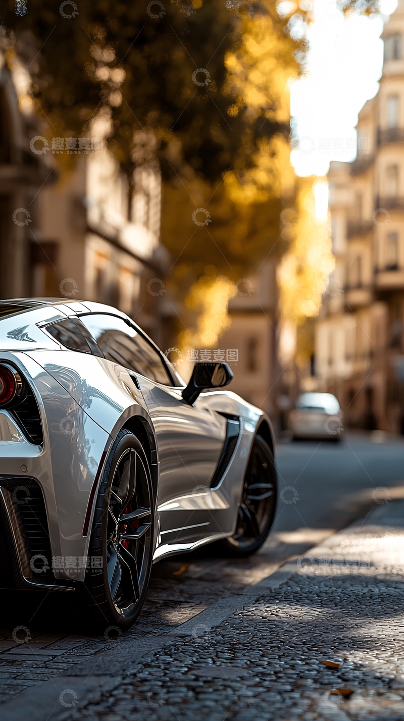 高清大图下载【趣麦麦图】银灰色跑车高清图片