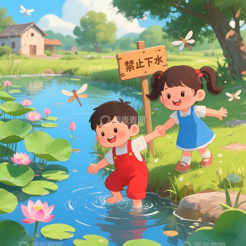 高清大图下载【趣麦麦图】防溺水宣传教育1