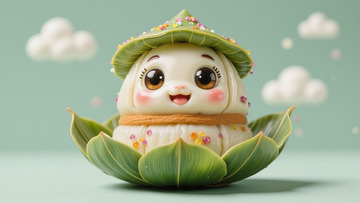可爱的卡通风格粽子形象