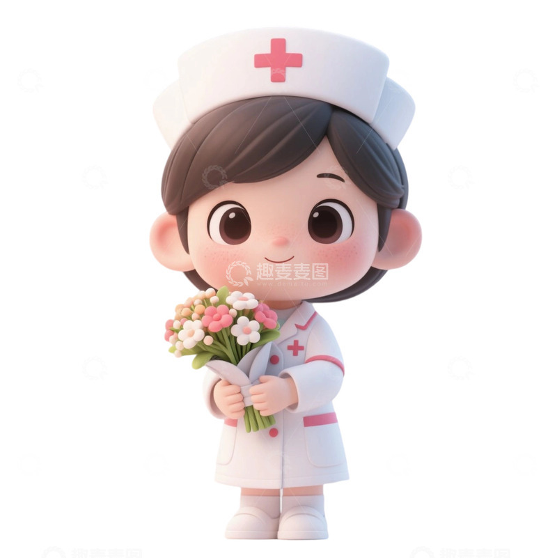 高清大图下载【趣麦麦图】Q版立体护士