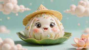 端午节可爱的卡通风格粽子形象粽子拟人化