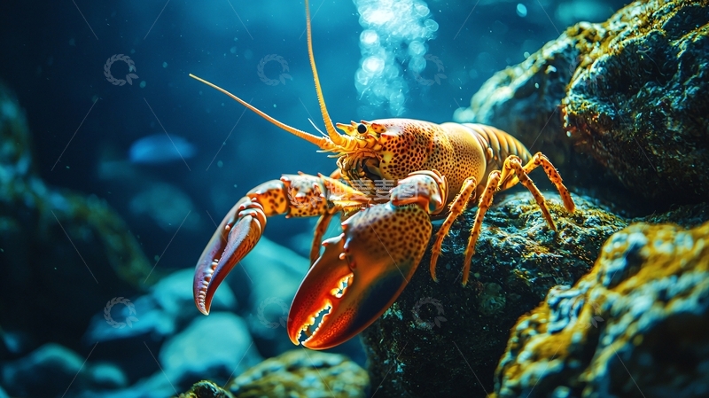 高清大图下载【趣麦麦图】海底龙虾特写