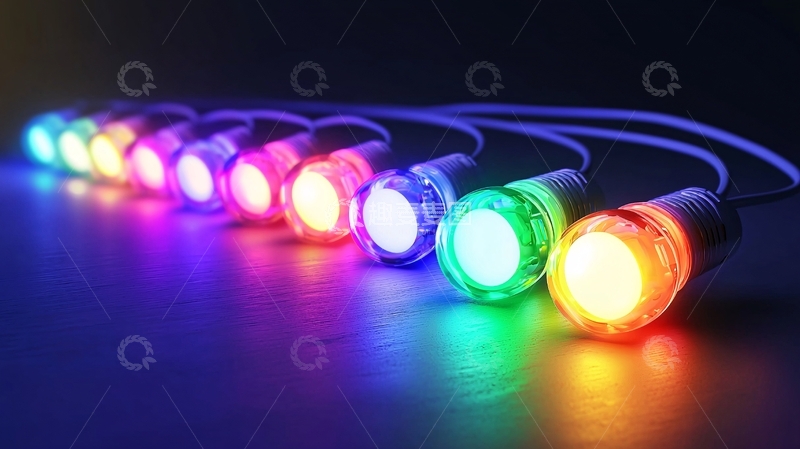 高清大图下载【趣麦麦图】彩虹灯泡串高清图片