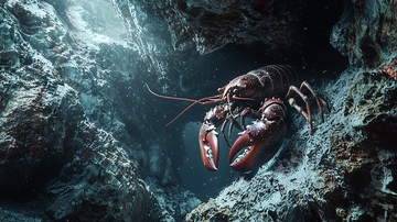 深海龙虾洞穴探险