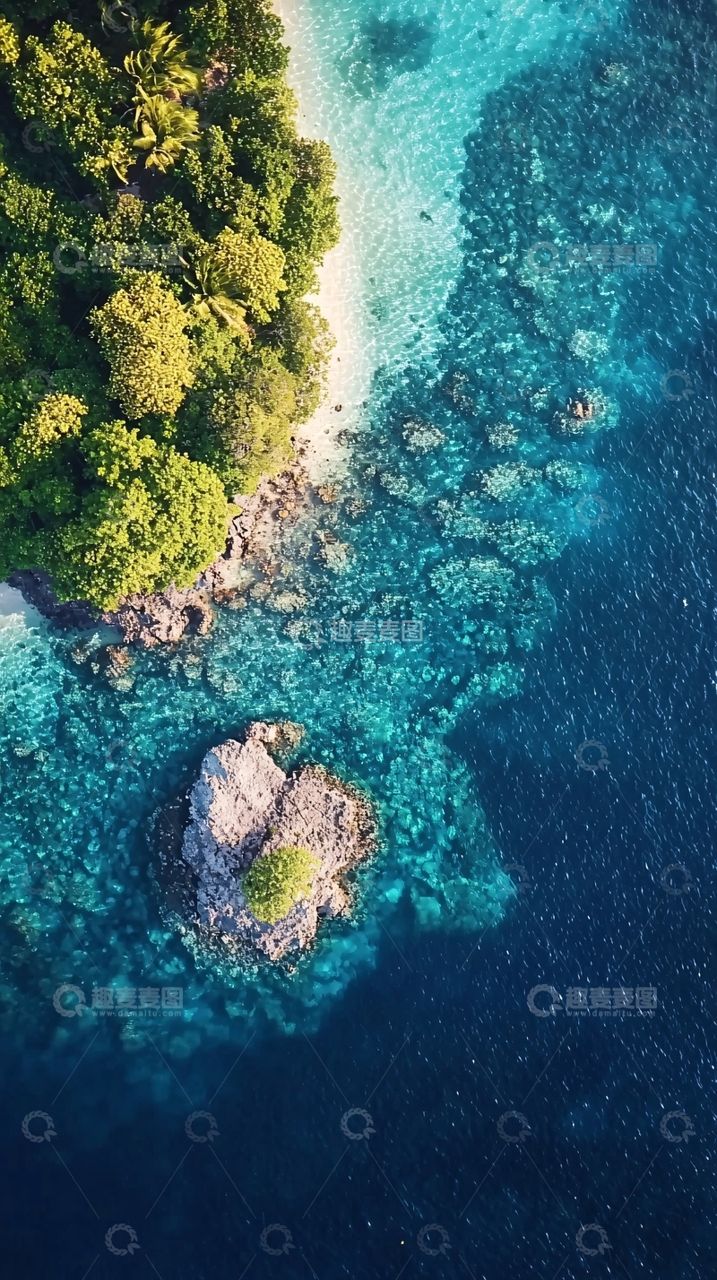 高清大图下载【趣麦麦图】热带岛屿的珊瑚海岸