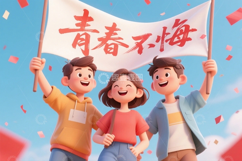 高清大图下载【趣麦麦图】54青年节人物素材8