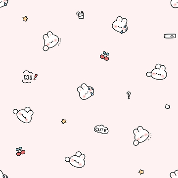 小兔子四方连续满印图案