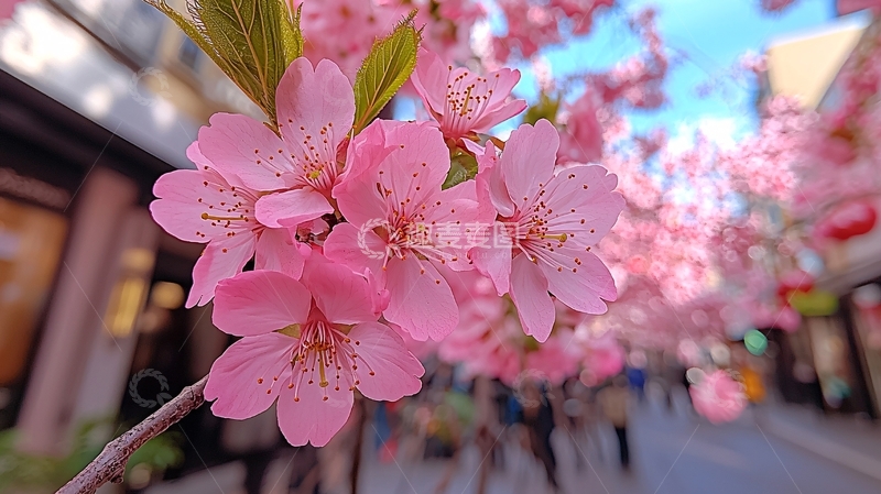 高清大图下载【趣麦麦图】街头樱花盛放