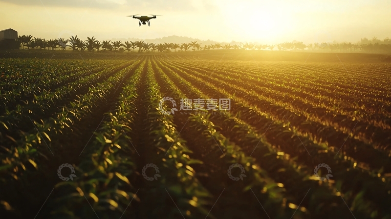 高清大图下载【趣麦麦图】现代农场的无人机应用