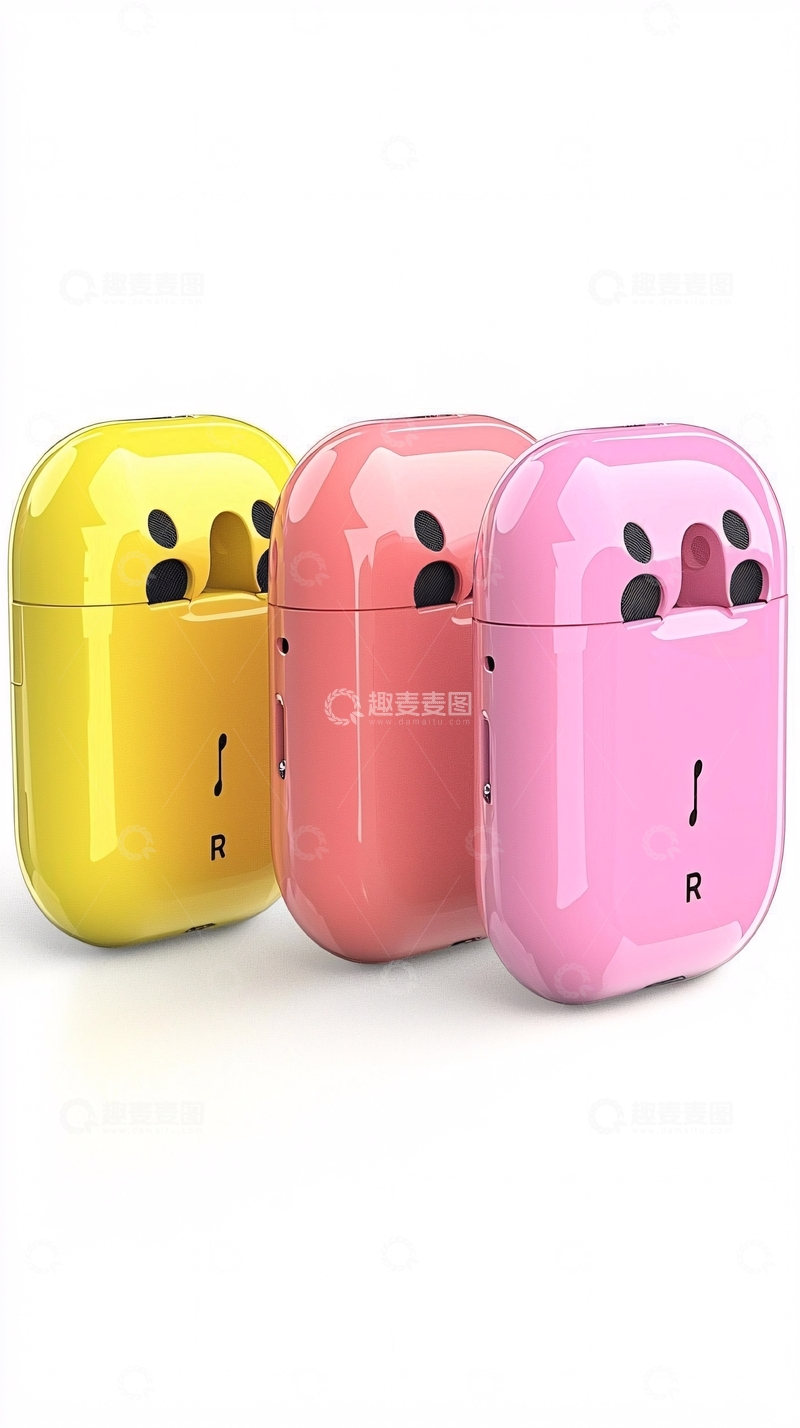 高清大图下载【趣麦麦图】缤纷耳机收纳盒