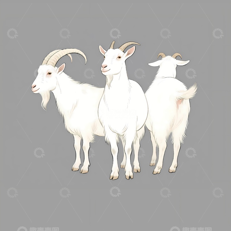 三只山羊图片