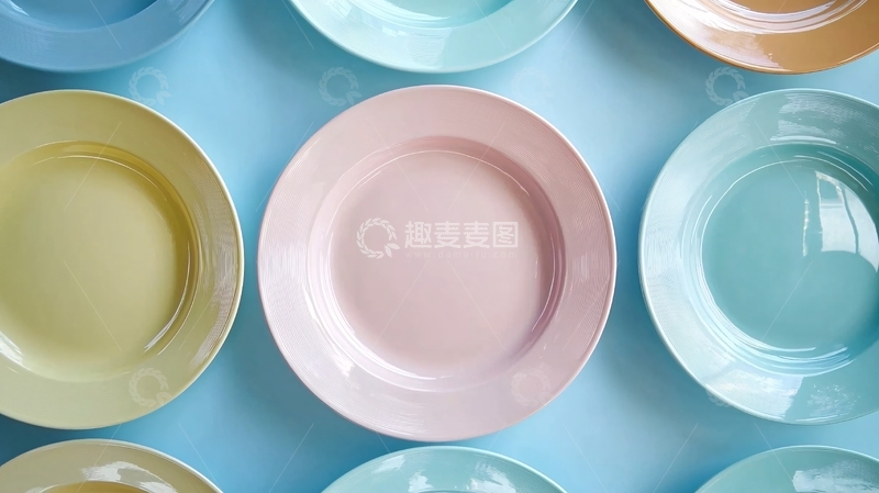 高清大图下载【趣麦麦图】糖果色餐盘高清图片