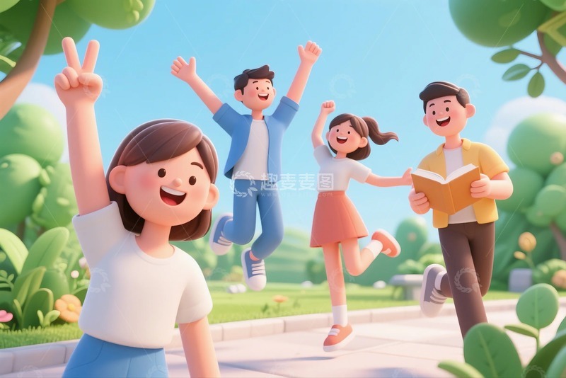 高清大图下载【趣麦麦图】青年节人物插画8