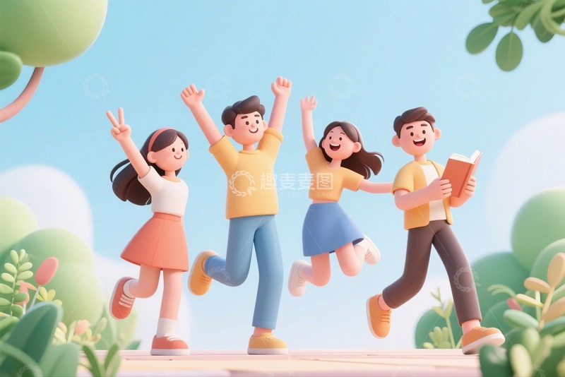 高清大图下载【趣麦麦图】青年节人物插画10