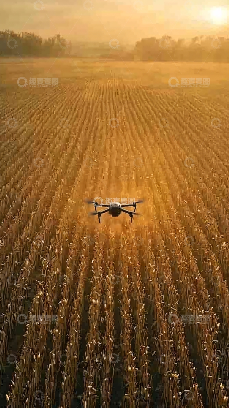 高清大图下载【趣麦麦图】农用无人机播种