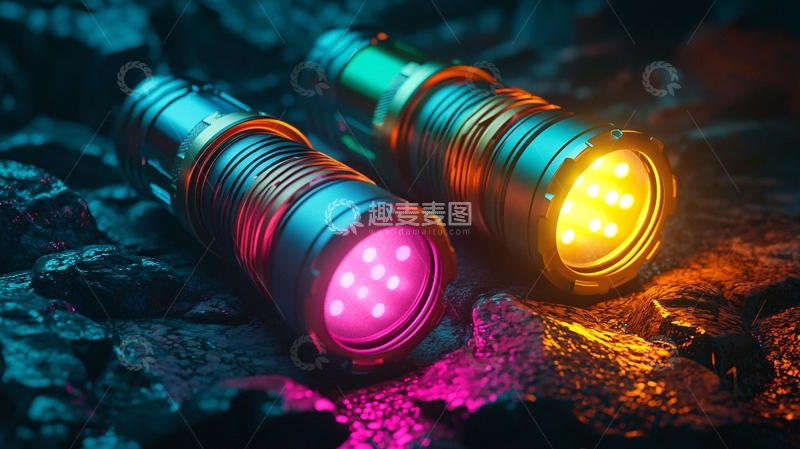 高清大图下载【趣麦麦图】霓虹手电筒高清图片