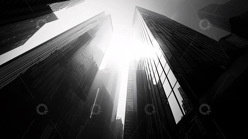 高清大图下载【趣麦麦图】烈日下城市高楼视觉呈现