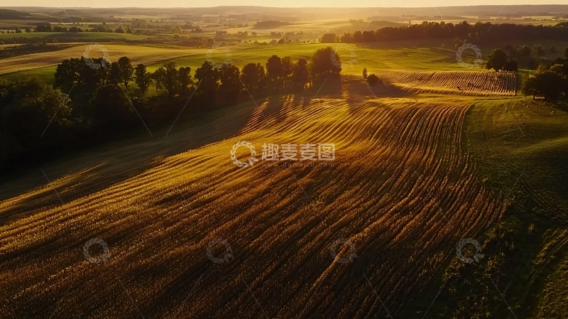 高清大图下载【趣麦麦图】秋收田野高清图片