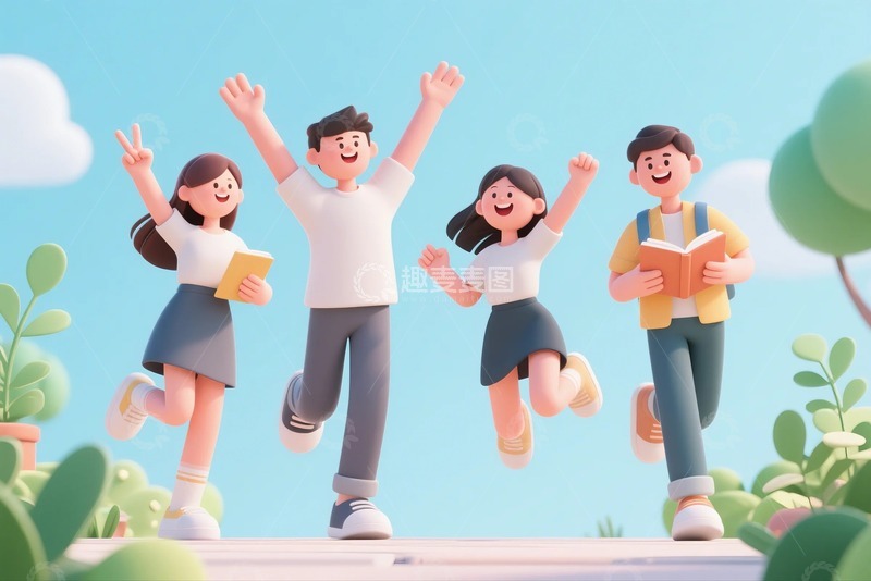 高清大图下载【趣麦麦图】青年节人物插画9