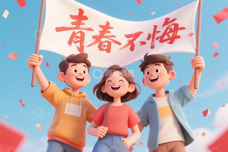 高清大图下载【趣麦麦图】54青年节人物素材5