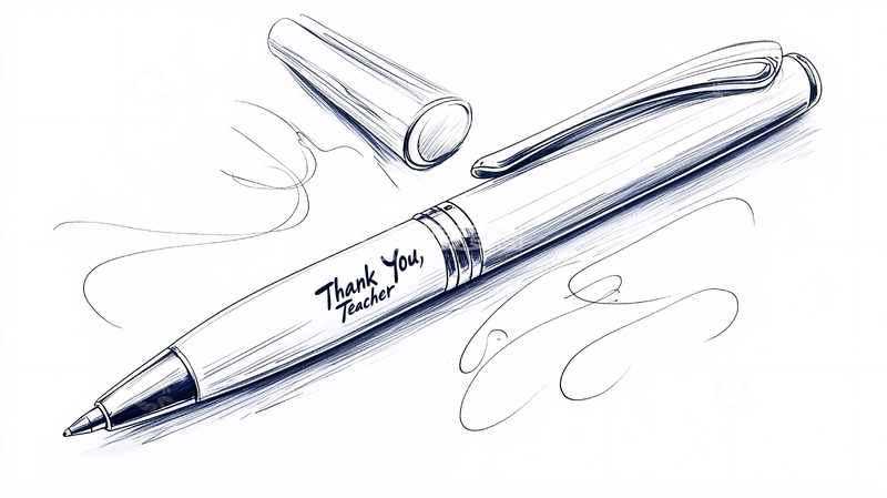 高清大图下载【趣麦麦图】感谢教师的笔插画