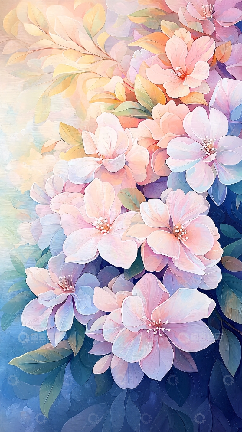 高清大图下载【趣麦麦图】梦幻花朵背景图