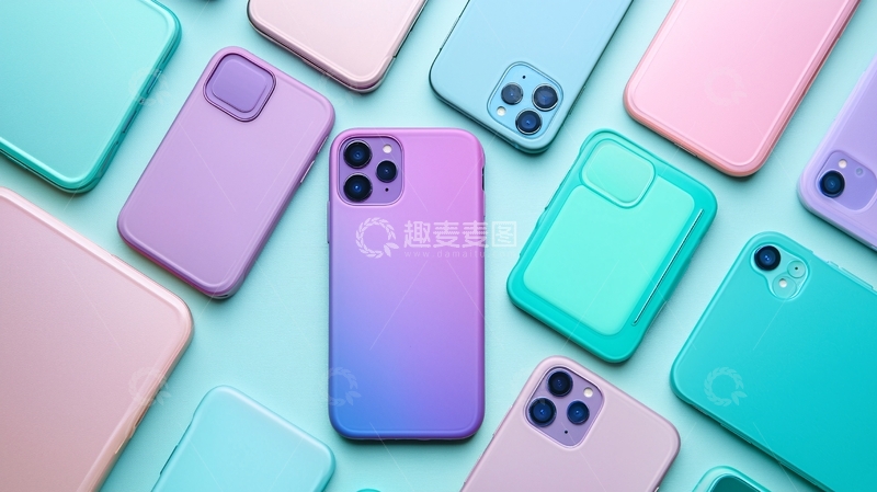 高清大图下载【趣麦麦图】渐变色手机壳