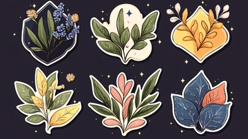 植物叶子贴纸素材集