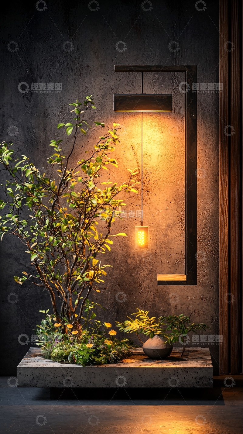 高清大图下载【趣麦麦图】现代简约室内植物灯饰设计