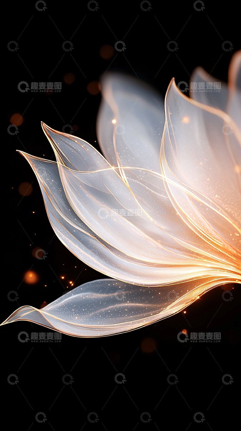 高清大图下载【趣麦麦图】梦幻光羽艺术背景图