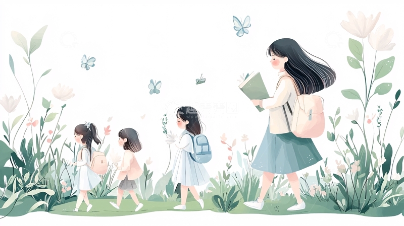 高清大图下载【趣麦麦图】春日校园里的孩子们