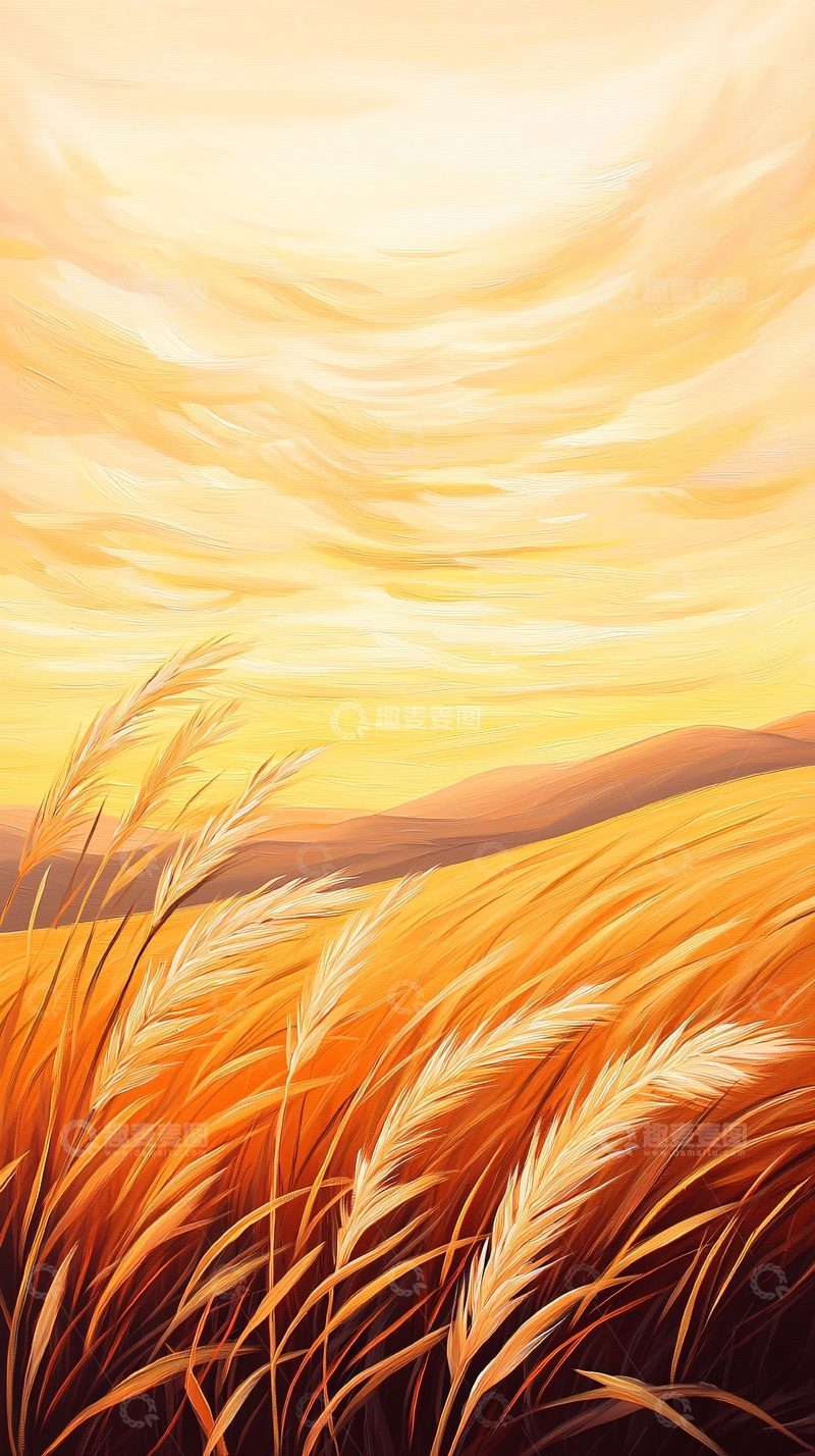 高清大图下载【趣麦麦图】秋日田野风景画