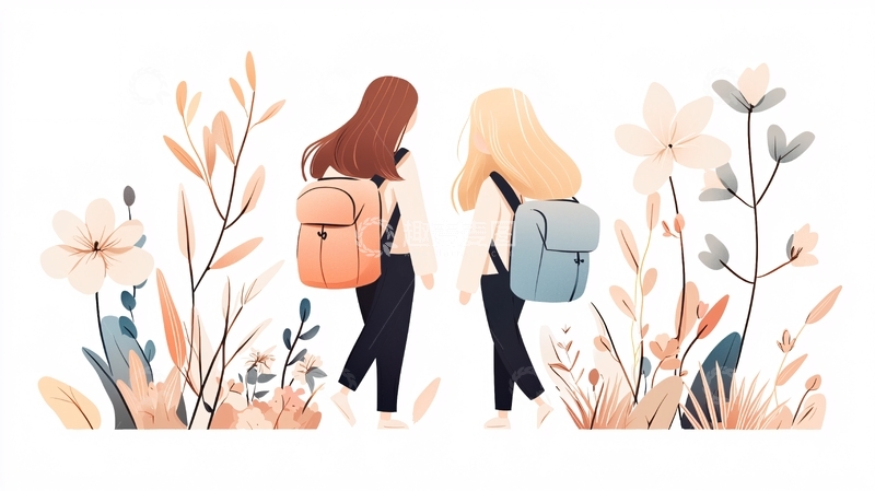 高清大图下载【趣麦麦图】背着书包的女孩们